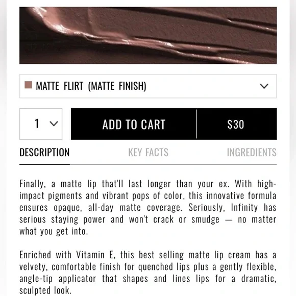 IL MAKIAGE Infinity Lip Cream - Matte Flirt - Picture 7 of 11